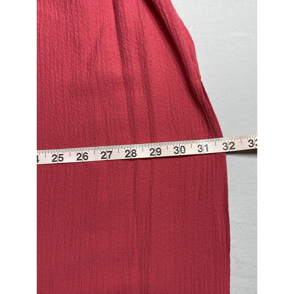 Calvin Klein Dress Womens 8 Pink Smocked Maxi Sundress Ruffle Strap Textured - Picture 3 of 12